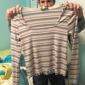 Striped shirt. Size medium. By Freshman